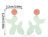 Acrylic petal pink  or mint green balloon doggos